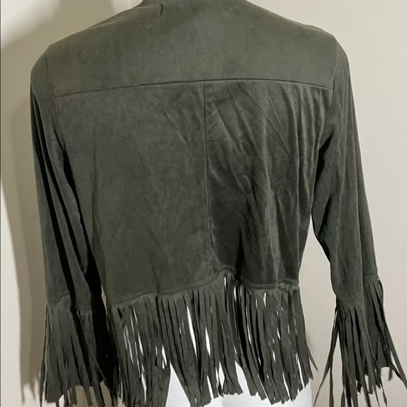 Roma Concepts NWT Faux Suede Fringe Jacket large - Picture 6 of 6